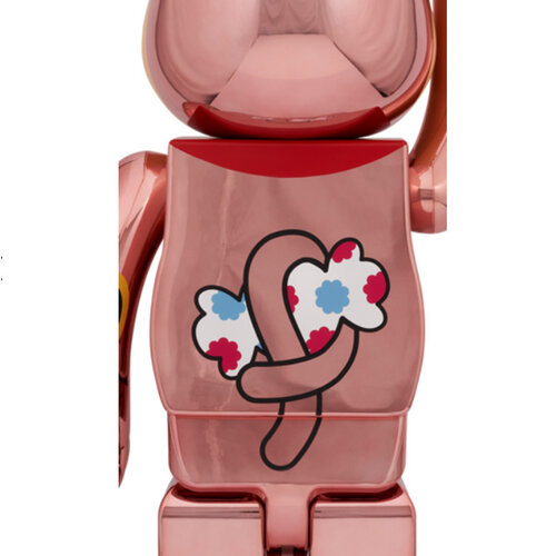 Medicom Toy 1000% Bearbrick - Peko-Chan Maneki Neko (Pink Gold)