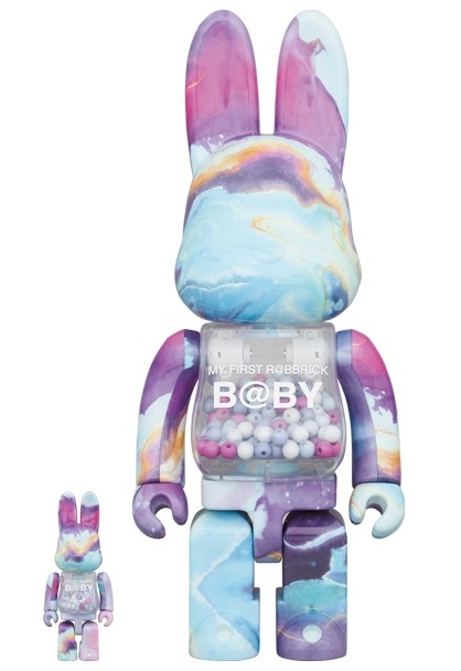 MEDICOM TOY - MY FIRST R@BBRICK MARBLE  100％ &amp; 400％ 400% & 100% Rabbrick set - My First Rabbrick Baby (Purple