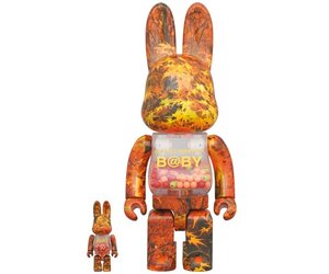 BE@RBRICK B@BY AUTUMN LEAVES Ver.1000％ 400% & 100% Rabbrick set - My First Rabbrick Baby (Autumn Leaves