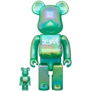 Medicom Toy 400% & 100% Bearbrick Set - X-girl (Clear Green)