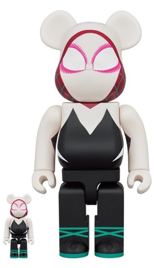 400% & 100% Bearbrick Set - Spider-Gwen (Spider-man: Into