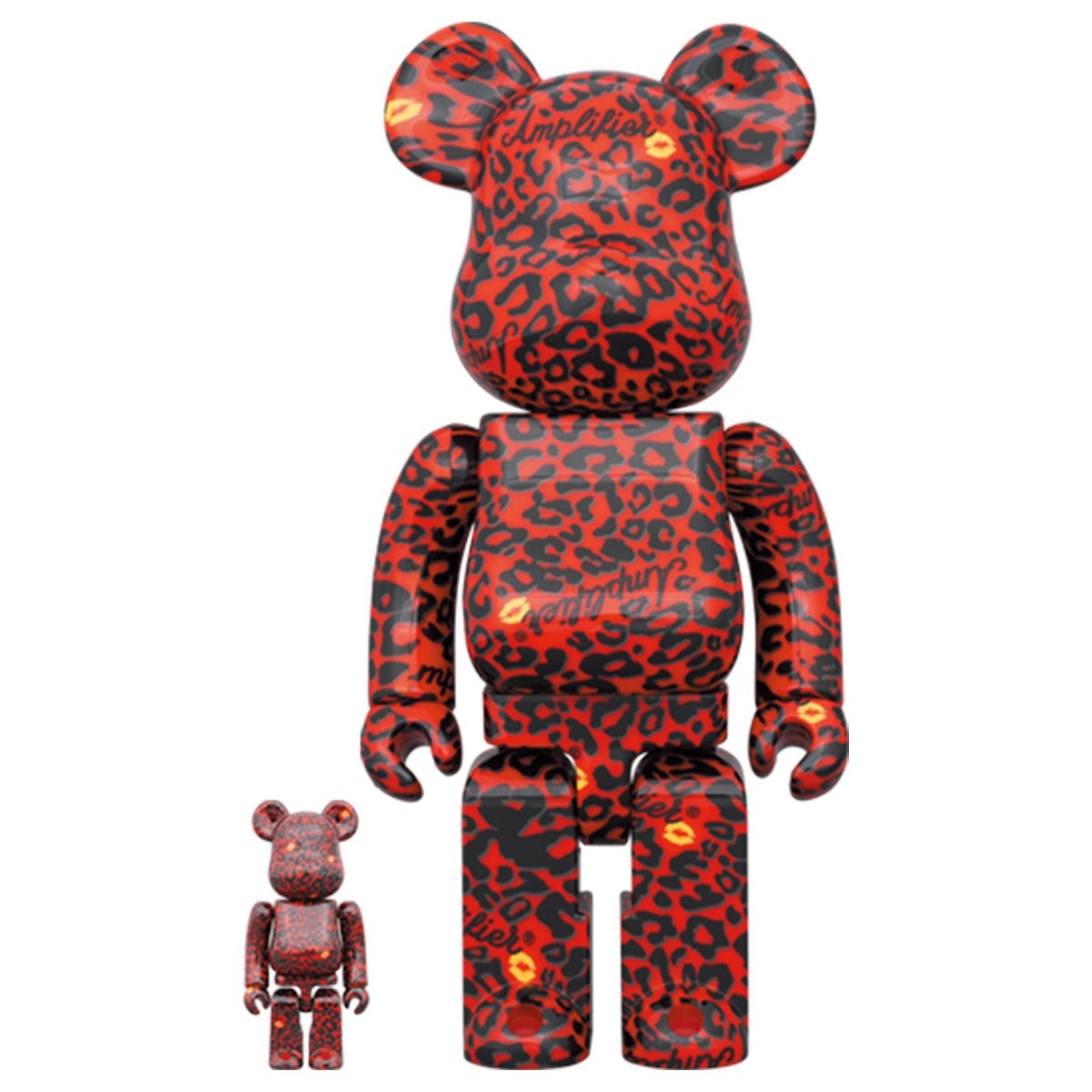 400% & 100% Bearbrick Set - Amplifier (Red) by HIDE by