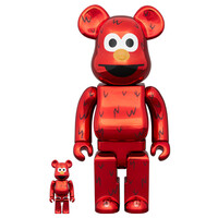 400% & 100% Bearbrick Set - Elmo (Chrome)