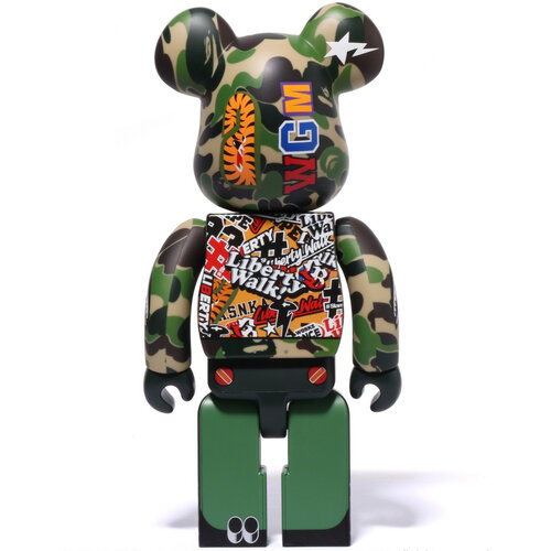 Medicom Toy 400% + 100% Bearbrick set - LBWK x BAPE (Green Camo)