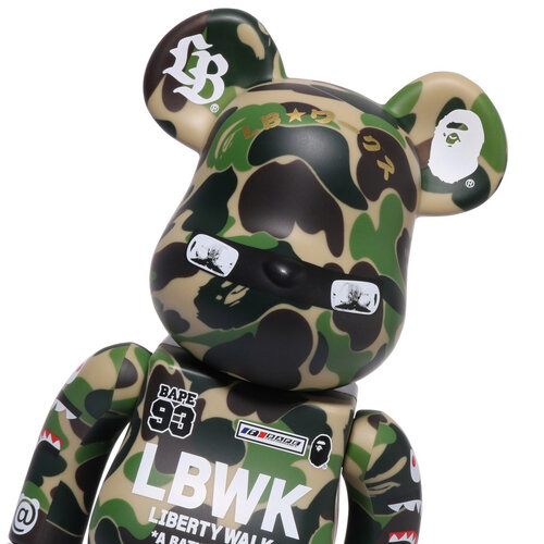 Medicom Toy 400% + 100% Bearbrick set - LBWK x BAPE (Green Camo)