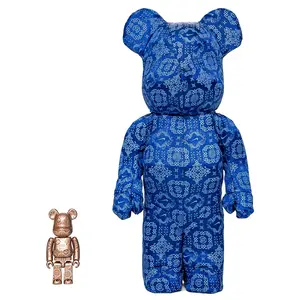 Medicom Toy 400% + 100% Bearbrick set - CLOT x Nike - Royal University (Blue Silk)
