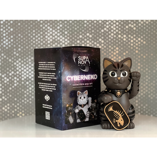 Supanova Media Cyberneko Lucky Cat (Earl Grey) by Henry Chebaane