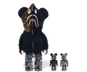 Bearbrick x BAPE Baby Milo(R) Camo Shark 100% & 400% Set