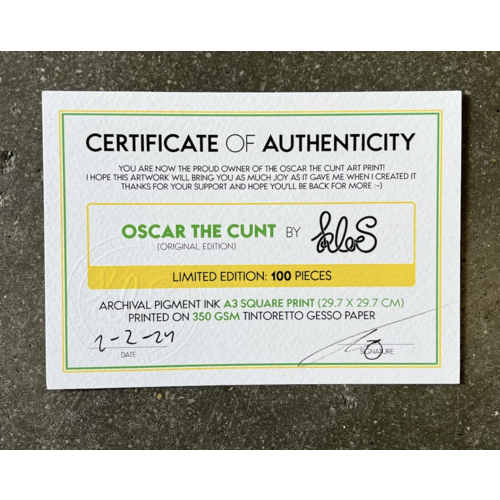 Kloes Oscar the Cunt Print (30x30) by Kloes