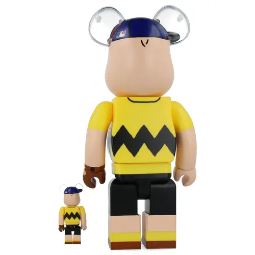 Medicom Toy 400% & 100% Bearbrick Set – MLB x Peanuts - Charlie Brown (New York Mets)
