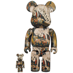 Medicom Toy 400% & 100% Bearbrick set - The Haunted Old Palace At Soma (Utagawa Kuniyoshi)