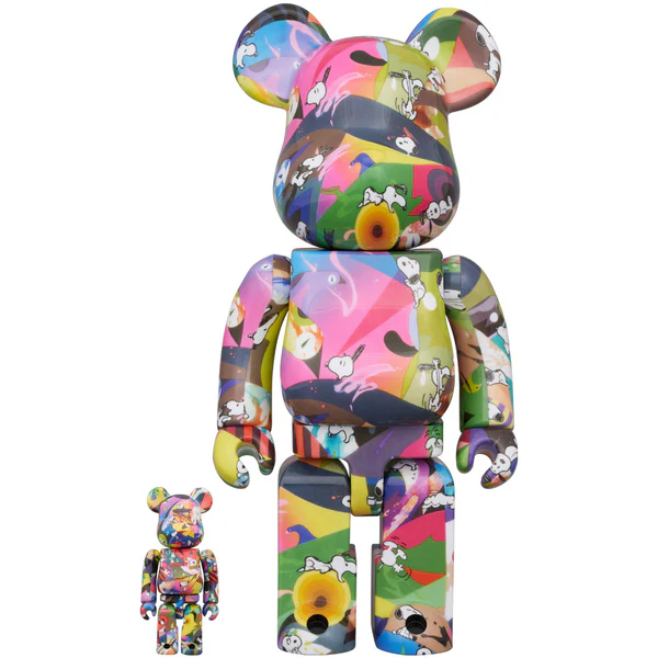 400% & 100% Bearbrick set - Tomokazu Matsuyama - Peanuts