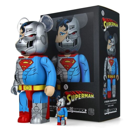 Medicom Toy 400% & 100% Bearbrick set - Cyborg Superman (The Return of Superman)