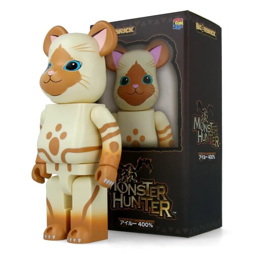 Medicom Toy Bearbrick 400% - Airou (Monster Hunter)