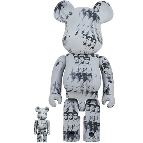 Medicom Toy 400% & 100% Bearbrick set - Andy Warhol (Elvis Presley)