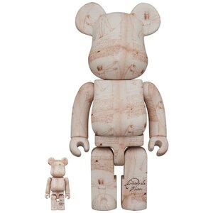 Medicom Toy 400% & 100% Bearbrick Set - Leonardo Da Vinci (Vitruvian Man)