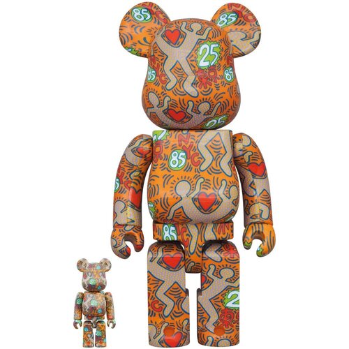 Medicom Toy 400% & 100% Bearbrick Set - Keith Haring v12 (BWWT 3)