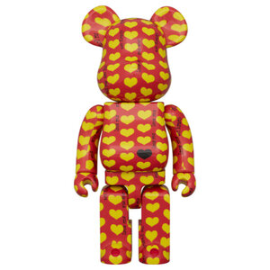 Medicom Toy 400% & 100% Bearbrick Set - Amplifier Yellow Heart (Reverse)