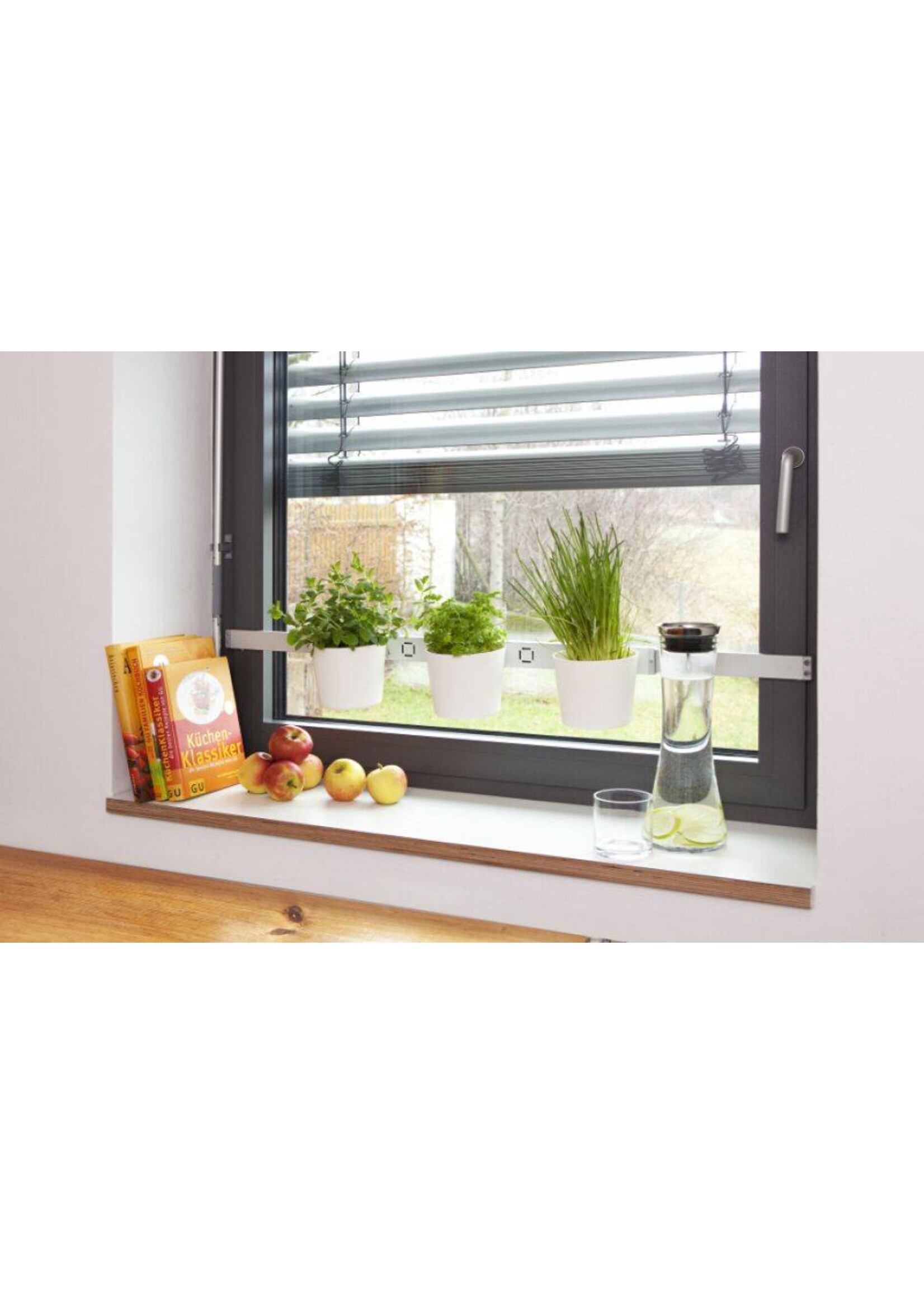 Kräuter- und Pflanzenleiter für Fenster von 72,5-111,5cm weiss 200240201-HE