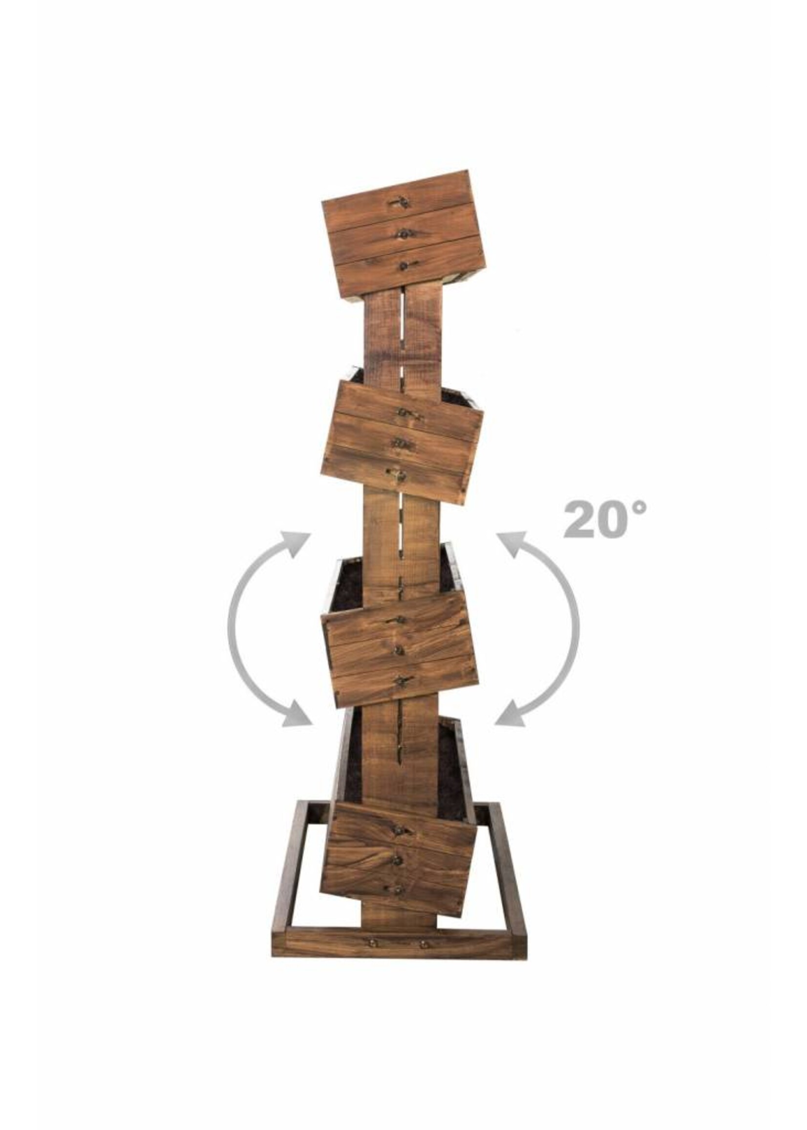 Hochbeet mit vier beweglichen Kästen H145cm B50cm aus Holz 301960108-HE