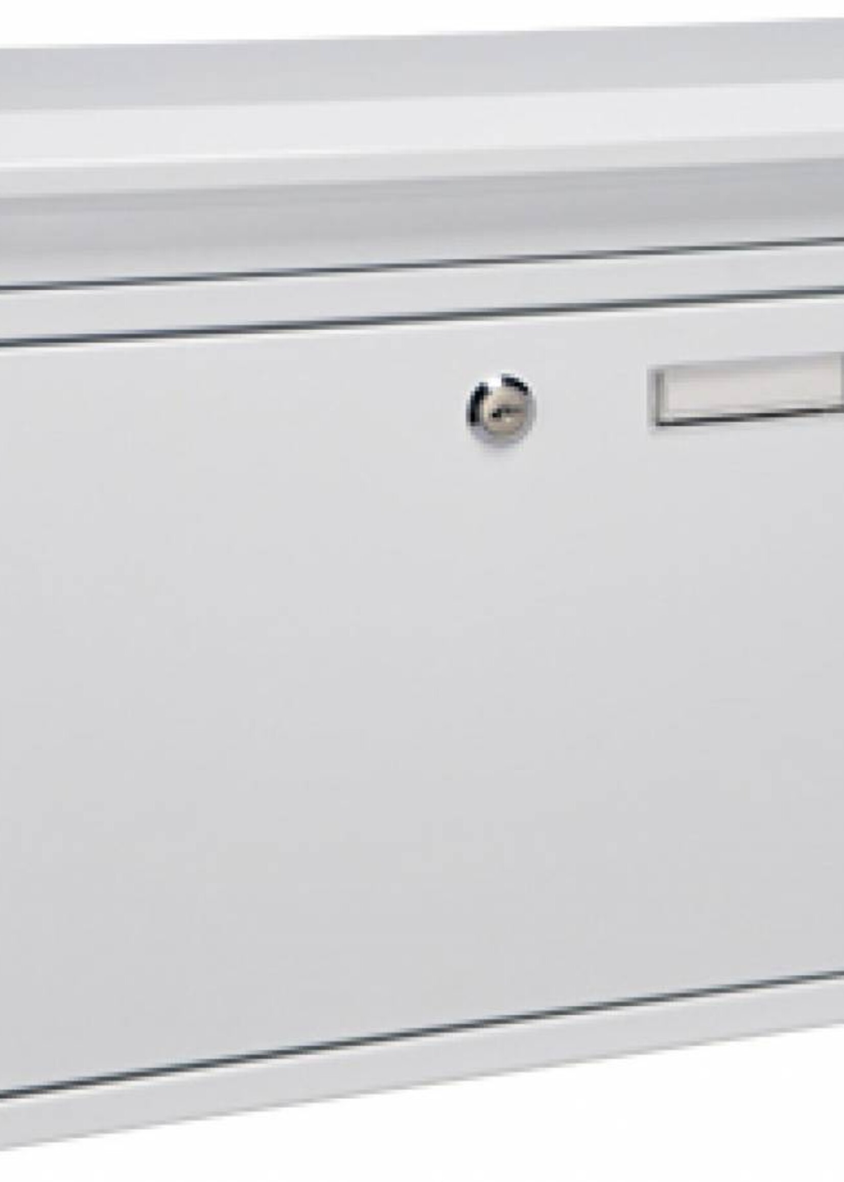 Briefkasten aus Metall weiss mit 2 Schlüssel und Namensschild 60602