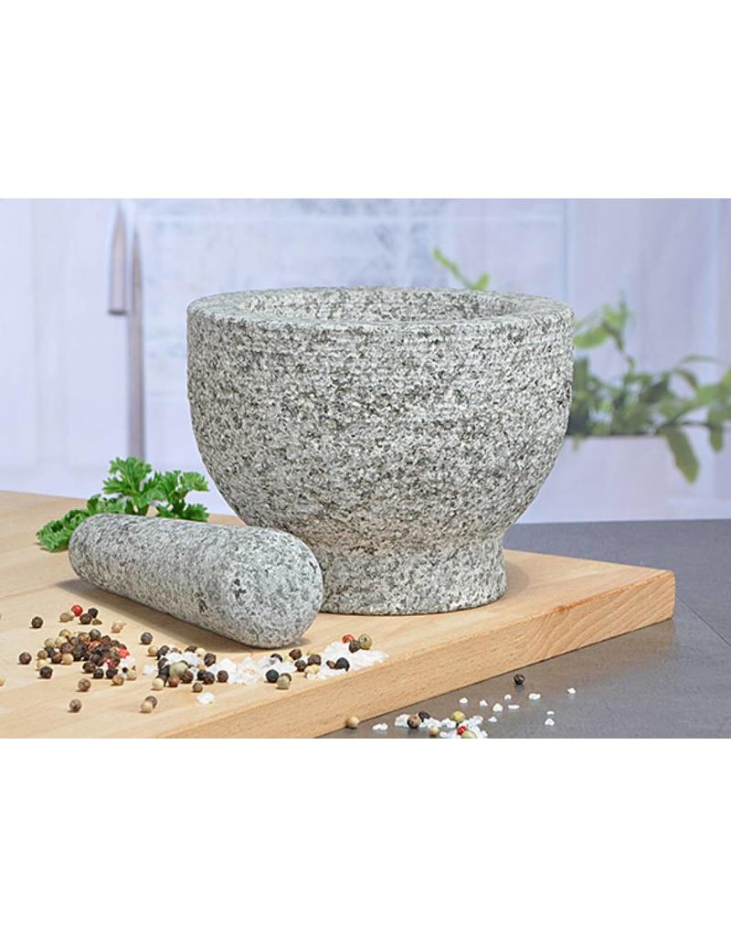 Mörser mit Stößel aus Granit 14074