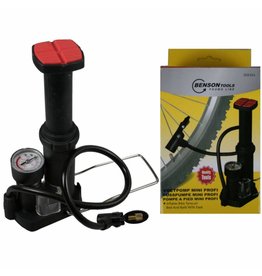 Benson 008494 Mini Fußluftpumpe Fußpumpe Fahrradpumpe mit Adapter