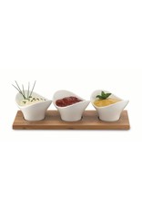 Weis 19080 Servier Set mit Tablett und 3 Schalen für Dips Saucen Snacks