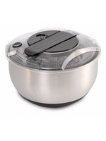 Weis 14060 Edelstahl Salatschleuder mit Druckmechanimus 25cm