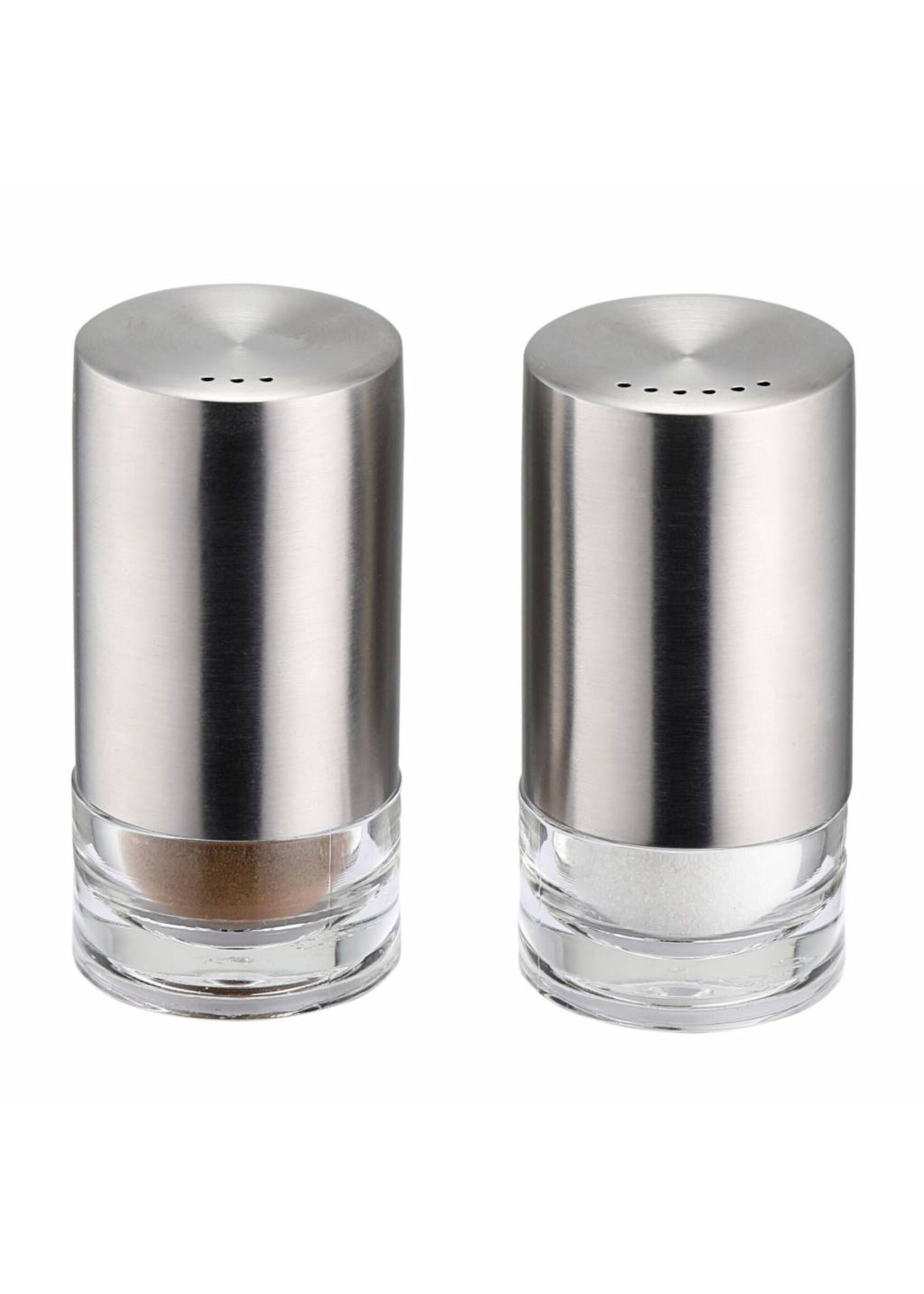 Weis 11233 Salz- und Pfefferstreuer Set 2tlg aus Edelstahl und Acrylglas H8,5cm