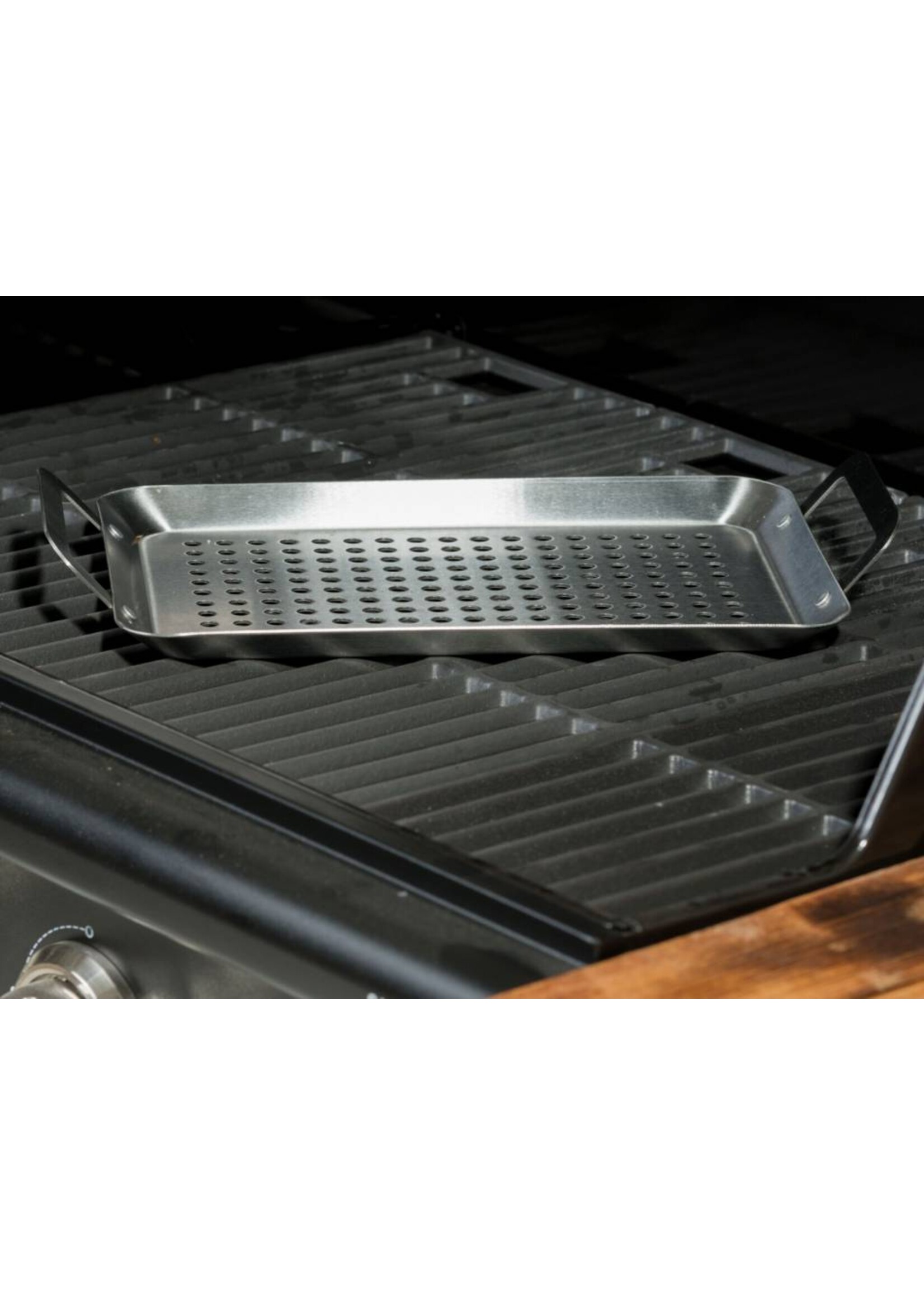 Edelstahl Grillschale Padella für Gemüse Fisch Fleisch 34x18,5cm 203650219-HE
