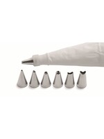 Weis 15156 Spritzbeutel Set mit 6 Edelstahl Spritztüllen Volumen 500ml