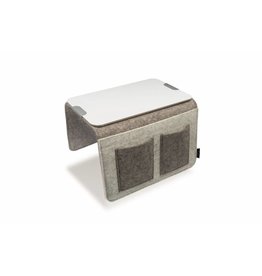Sofa Butler Carry mit 4 Taschen und Ablageplatte grau 201040222-HE