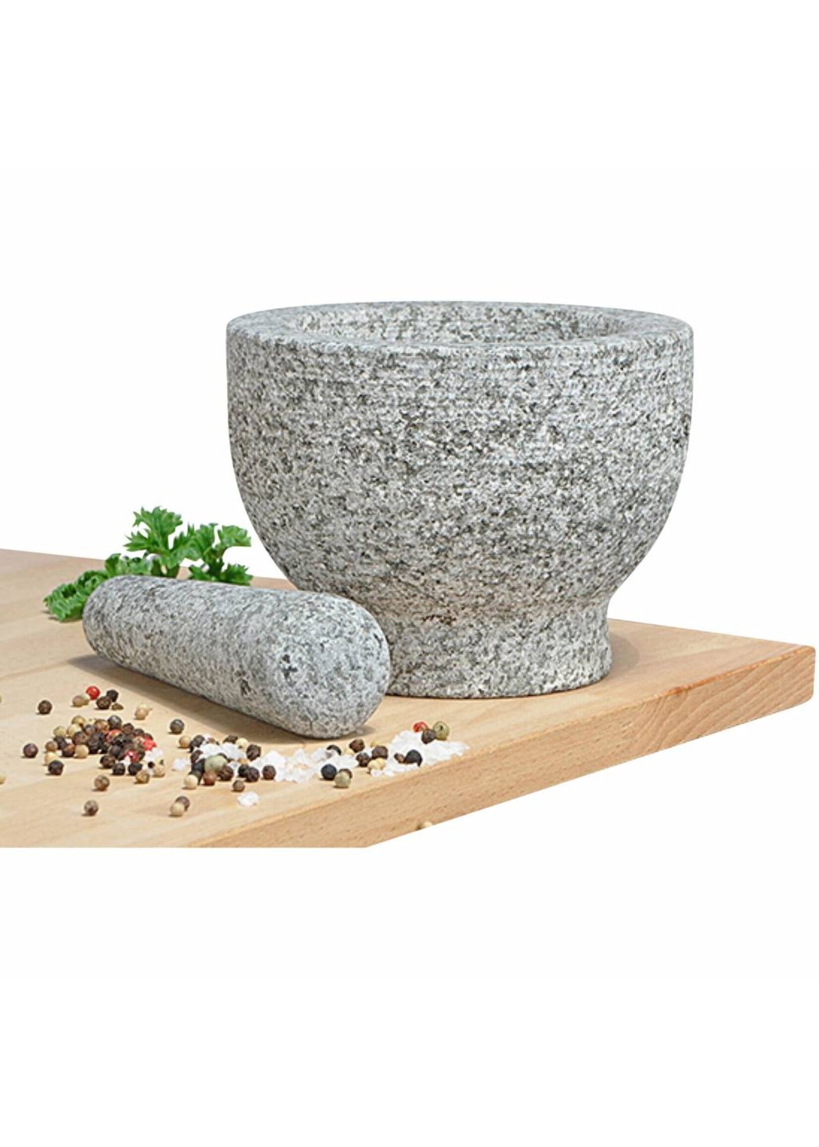 Mörser mit Stößel aus Granit 14074