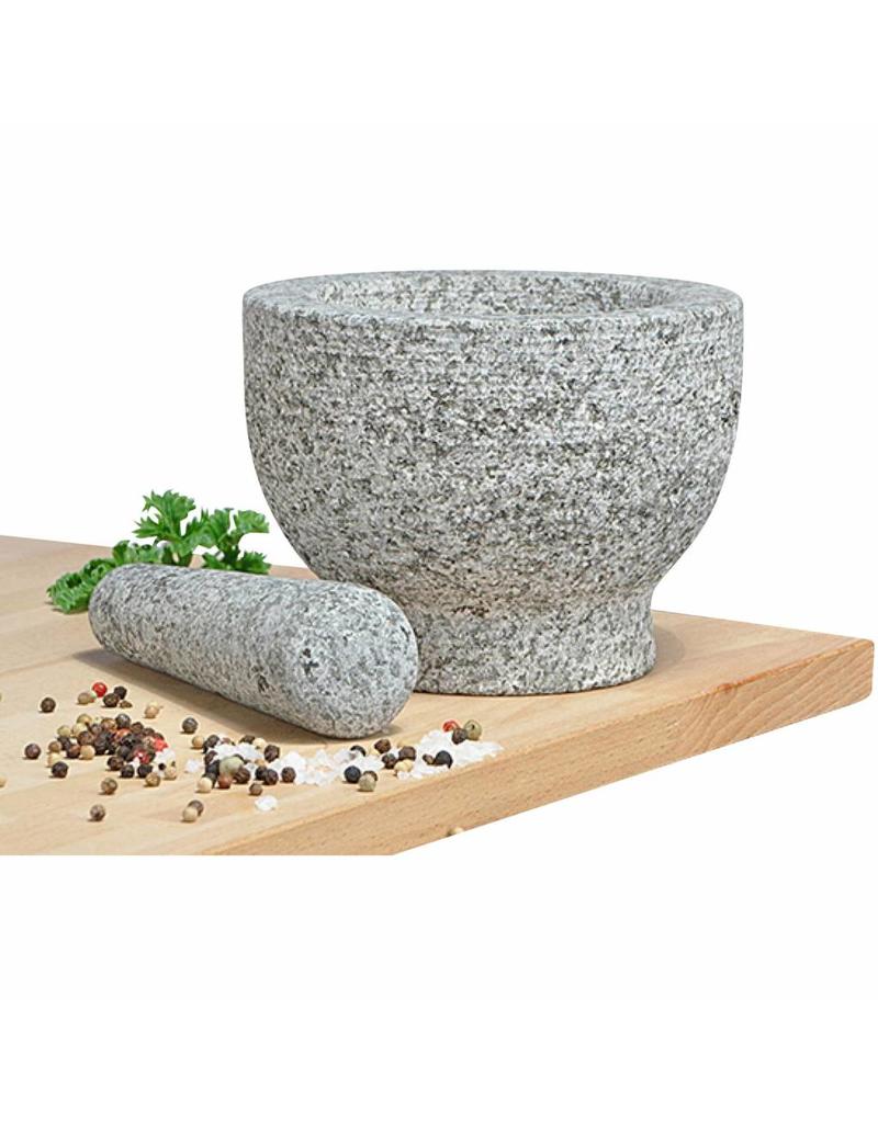 Mörser mit Stößel aus Granit 14074