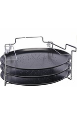 Pizzabackset 3 Pizzableche Pizzabackbleche antihaft mit Backofenaufsteller 18002