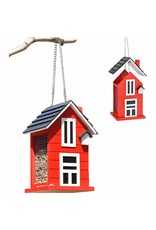 Vogelfutterhaus Futterhaus aus Holz rot mit Aufhängevorrichtung 57242