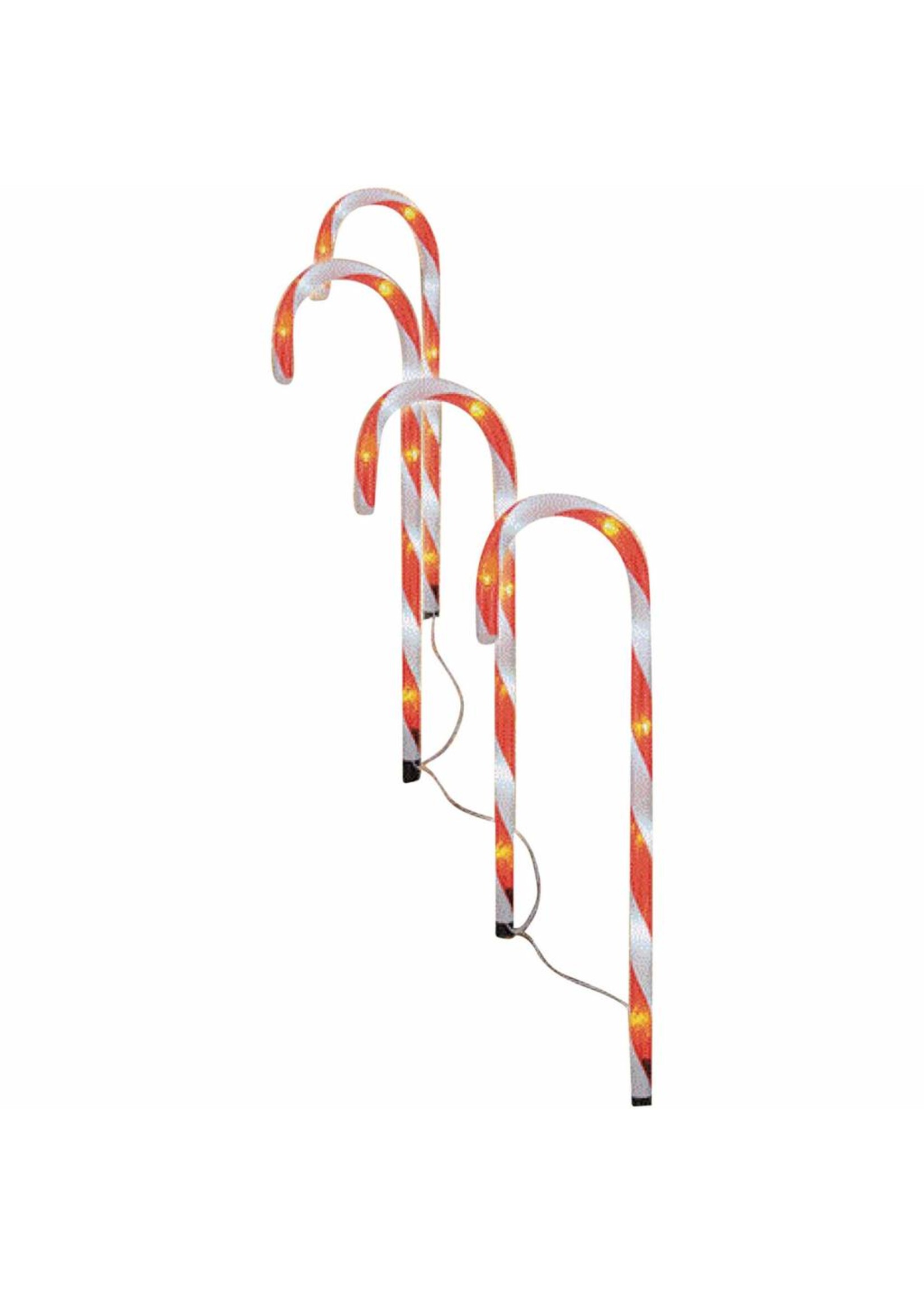 LED Zuckerstangen 4er Set Höhe 44cm Batteriebetrieb Timerfunktion 76500