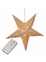HI 54834 Hölzener Stern mit Beleuchtung 40cm mit Fernbedienung