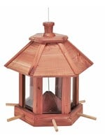 HI 57144 Vogelfutterhaus aus Holz zum Aufhängen mit 6 Sitzstangen