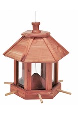 HI 57144 Vogelfutterhaus aus Holz zum Aufhängen mit 6 Sitzstangen