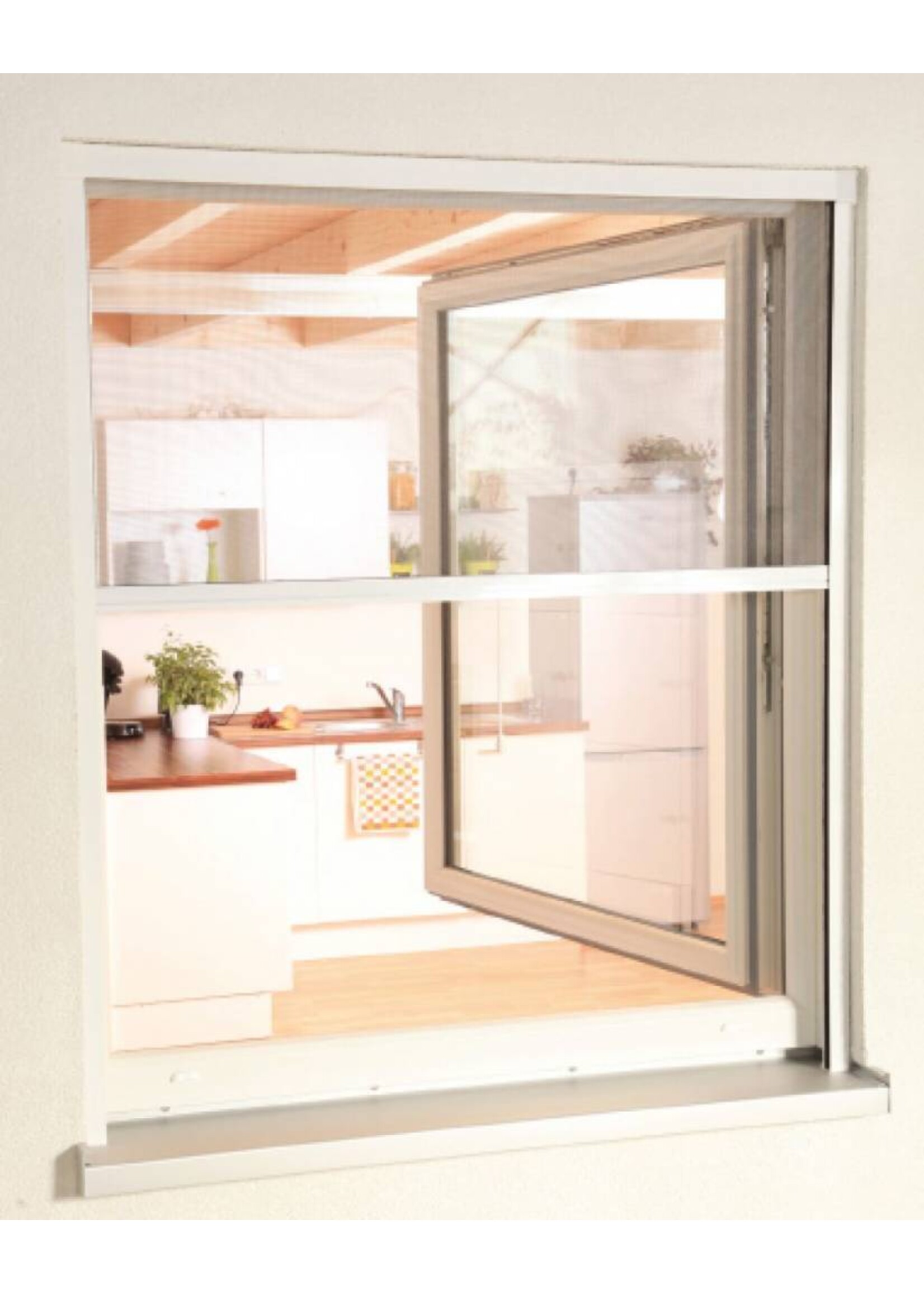 Fliegengitter Alu Rollobausatz Fenster smart 130x160cm weiss 100910101-VH