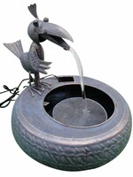 HI 57223 Metallbrunnen mit Vogel und Elektropumpe für innen und aussen