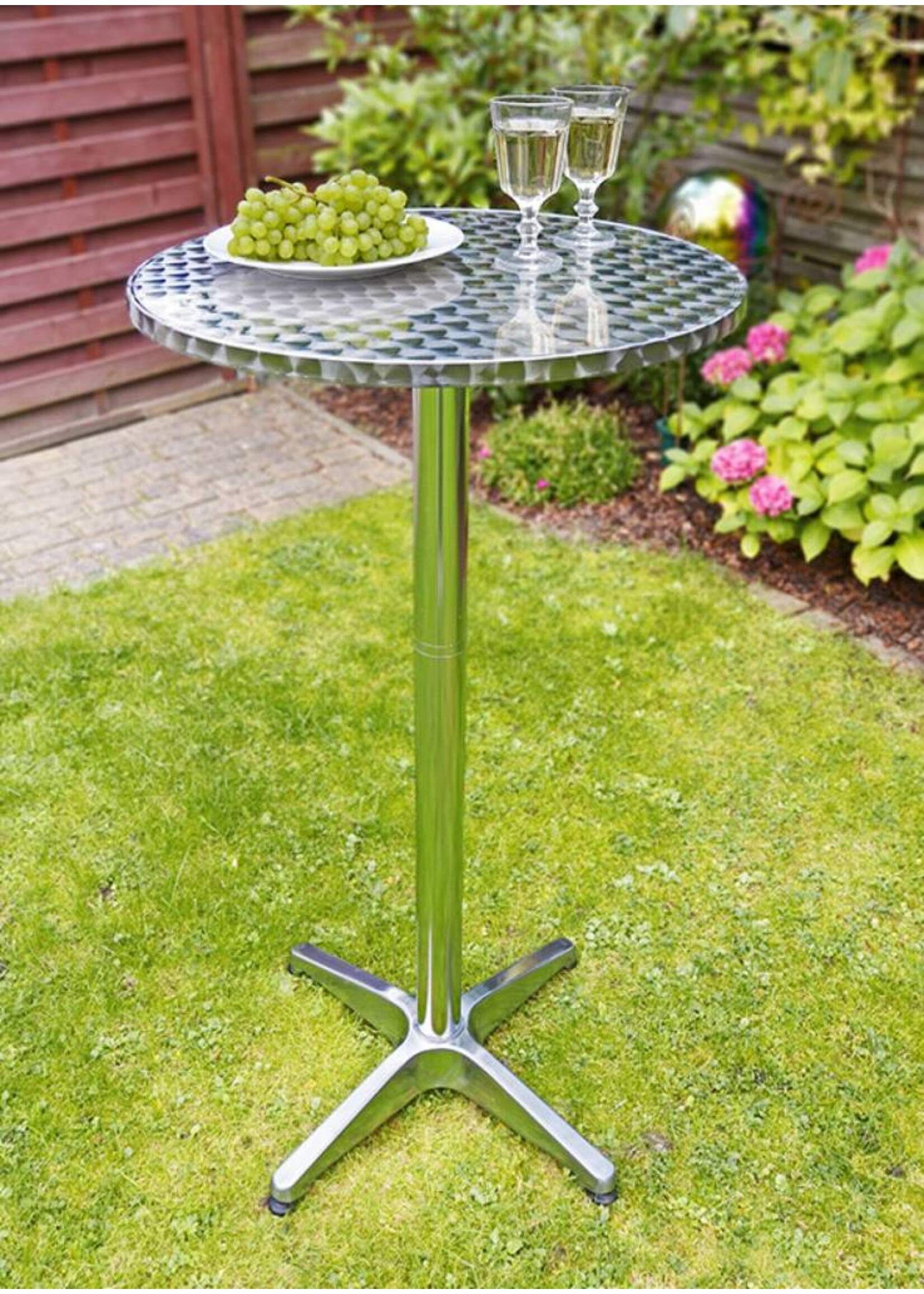 HI 60297 Bistrotisch Stehtisch aus Aluminium D 60 x H115cm klappbar