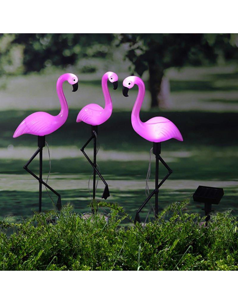 HI 70326 Solar LED Gartenstecker Flamingo 3er Set Höhe 52,5cm