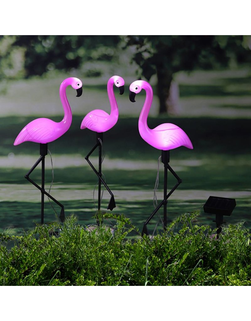 HI 70326 Solar LED Gartenstecker Flamingo 3er Set Höhe 52,5cm