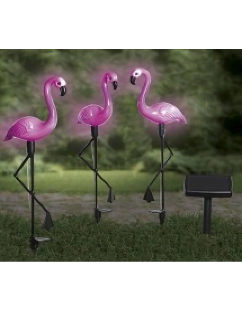 HI 70326 Solar LED Gartenstecker Flamingo 3er Set Höhe 52,5cm