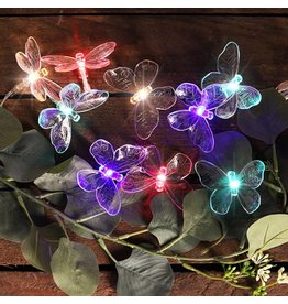 HI 70332 Solar Lichterkette Schmetterling bunt mit 24 LEDs