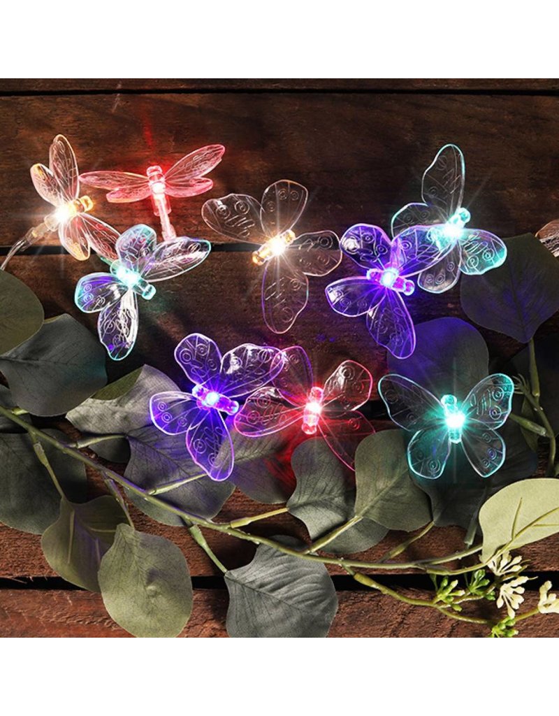 HI 70332 Solar Lichterkette Schmetterling bunt mit 24 LEDs