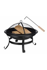 HI 64033 Feuerstelle Feuerschale mit Funkenschutz und Haken 56cm